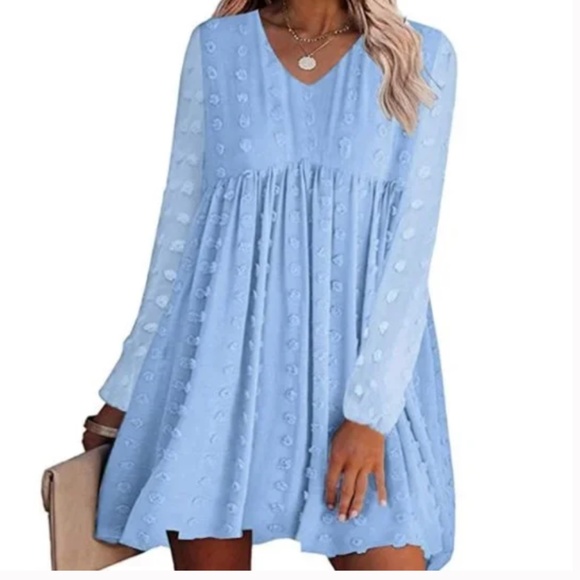 Kirundo Baby Blue Long Sleeve Dress (small) - Picture 1 of 5